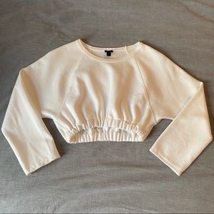 J. Crew white long sleeve custom cropped sweater XS/S